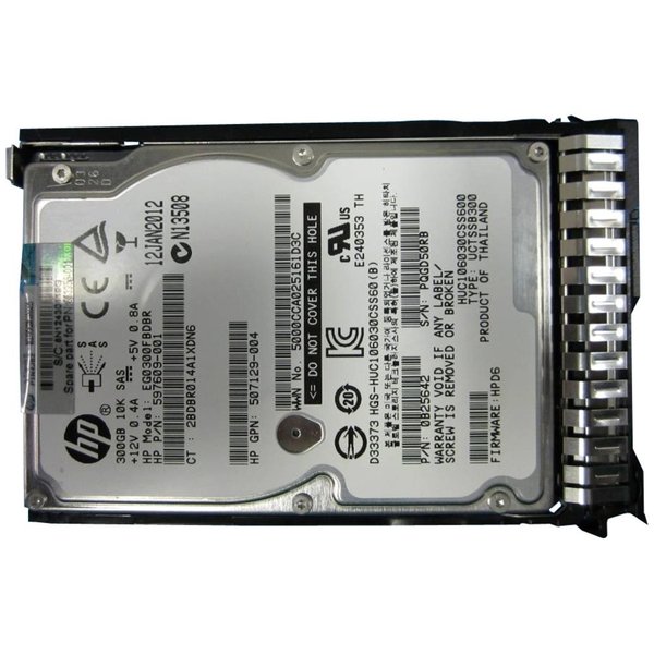 Hpe Hpq 300Gb 10K 6G Sas Sff 2.5In Hdd, 653955-001 653955-001